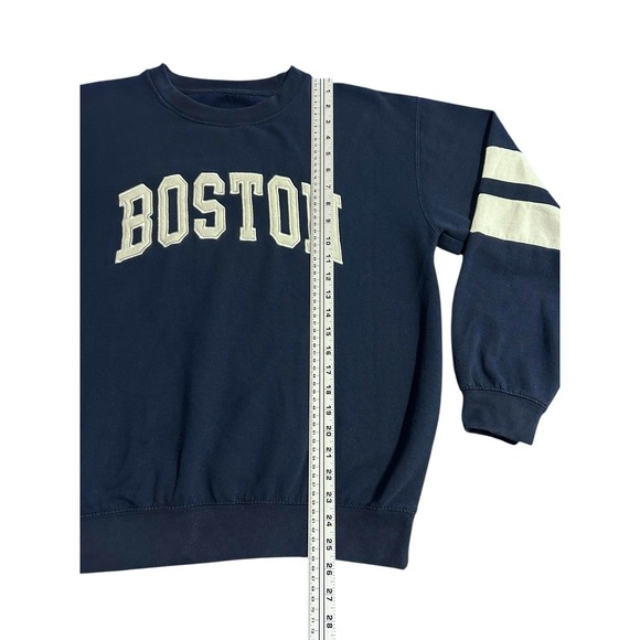 New York Popular Boston Sweatshirt Navy Blue Large Preppy Academic Old Money - Picture 2 of 8
